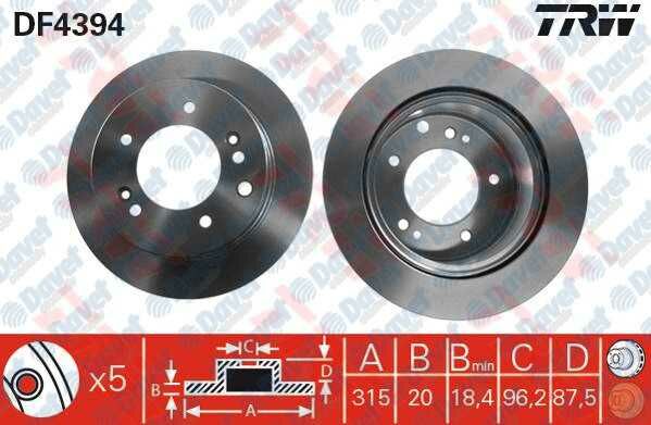 ARKA FREN DISKI AYNASI KIA SORENTO 2.5 02 > IX35 10 > TUCSON 04 > 315 mm