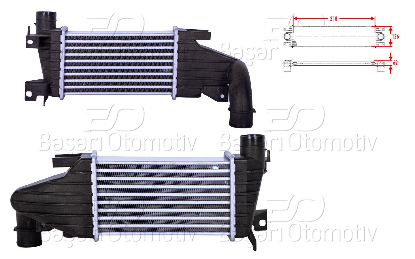 TURBO RADYATORU (INTERCOOLER) 218X126X62 | OPEL ASTRA H 1.7 CDTI 04 > | WISCO