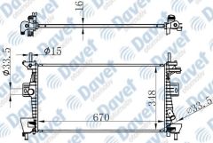 MOTOR SU RADYATORU BRAZING FOCUS III- C MAX 11/-> 1.6TI VCT / 1.6 ZETEC EFI KLIMASIZ MANUEL SANZUMAN 670X348X16