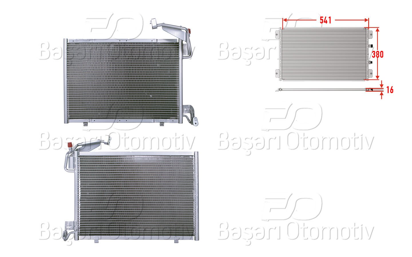 KLIMA RADYATORU 541X380X16 | FORD FIESTA. B-MAX 1.0 ECOBOOST12> | WISCO