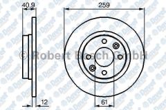 FREN DISKI ON 259mm LOGAN 04->SANDERO 08->TWINGO II 1.2/1.4/1.5DCI/1.6 ABSLI ARACLAR ICIN