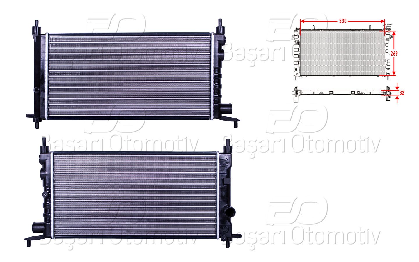 SU RADYATORU MEKANIK MT 530X269X32 | OPEL CORSA B COMBO B 1.2 93> | AUTOLUX