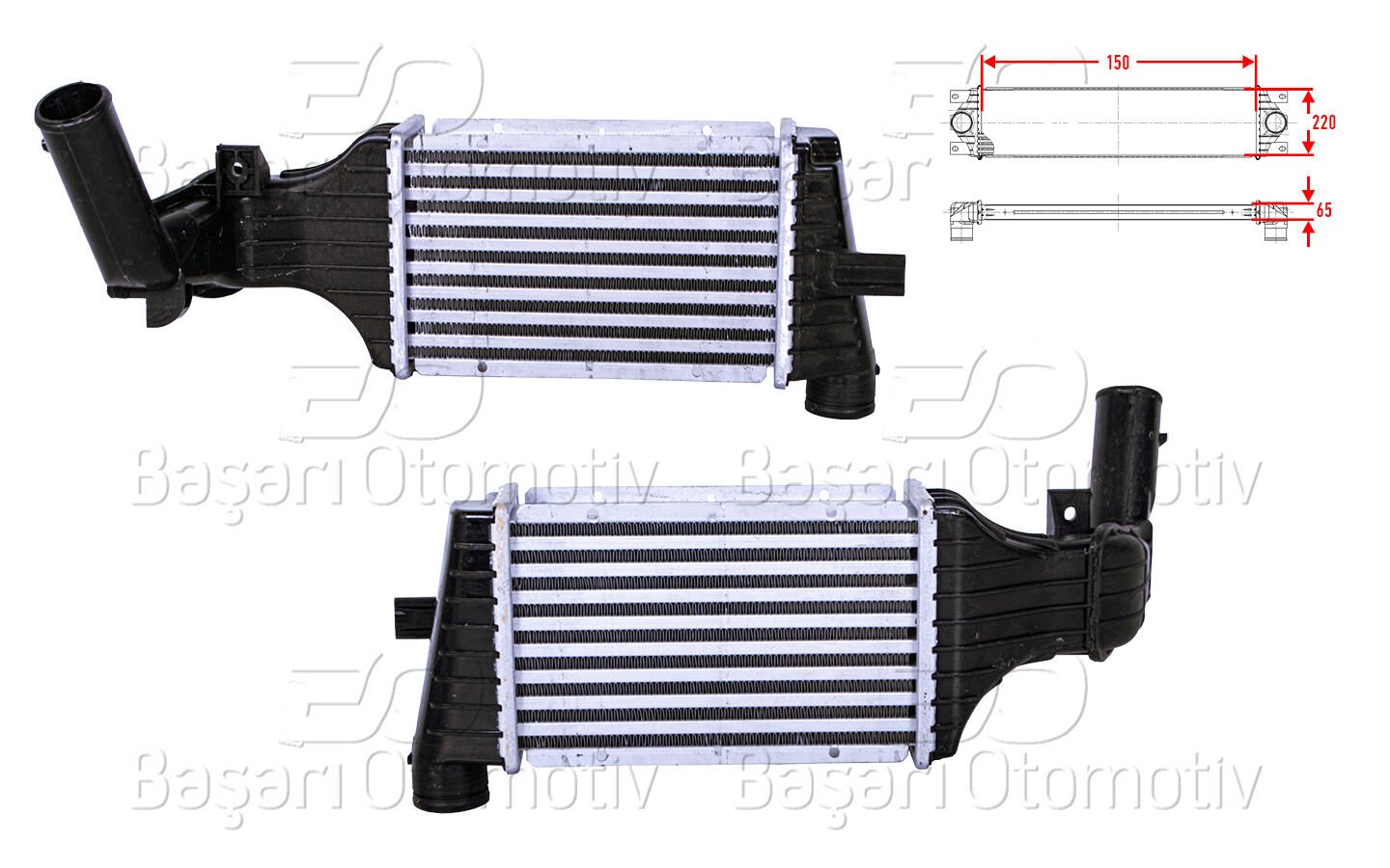 TURBO RADYATORU (INTERCOOLER) 150X220X65 | OPEL ASTRA G 1.7 DTI 2.0 DTI 98 > | AUTOLUX