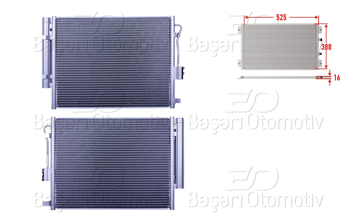KLIMA RADYATORU 525X388X16 | HYUNDAI I30 1.6T-GDI 12> | WISCO