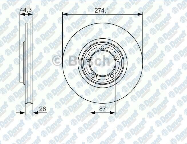 FREN DISKI ARKA HAVALI 274mm HYUNDAI STAREX 2.5TCI 2.5CRDI 02>H1 2.5CRDI 08.2003-12.2006