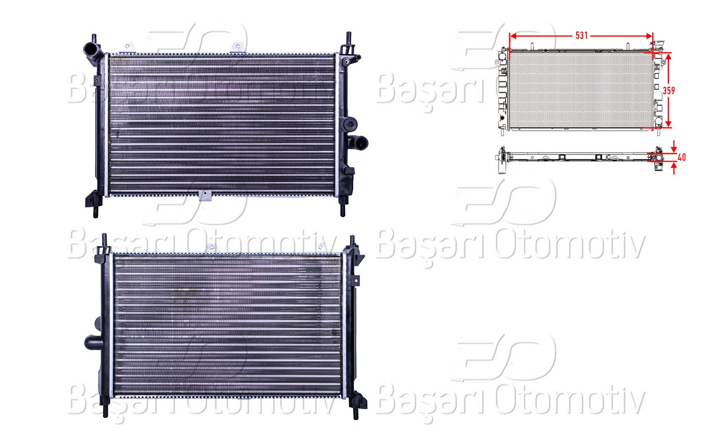 SU RADYATORU MEKANIK MT 531X359X40 | OPEL ASTRA F 1.7 TD 91> | AUTOLUX