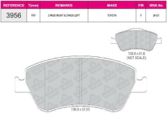 ON FREN BALATASI TOYOYATA COROLLA D4D 07>12 AURIS D4D 07>12 COROLLA 1.4 D4D 13> DIZEL