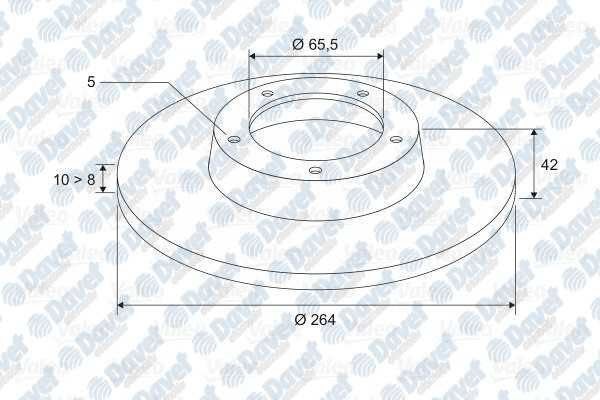 FREN DISKI ARKA 264MM OPEL ASTRA G ASTRA H MERIVA B 03>ZAFIRA 1.8I 00> 5 BIJON