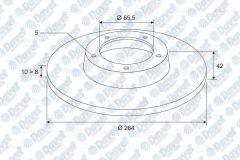 FREN DISKI ARKA 264MM OPEL ASTRA G ASTRA H MERIVA B 03>ZAFIRA 1.8I 00> 5 BIJON
