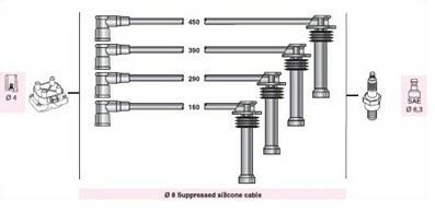 BUJI KABLOSU AFO062 FORD FOCUS 1.8 2.0 16V 98>04 MONDEO II 1.6 1.8 2.0 98>00 CONNECT TRANSIT 1.8 16V 02>