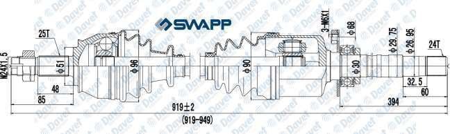 ON AKS SAG BIPPER - NEMO 1.3 HDI - FIORINO 1.3 MULTIJET EURO5 MOTOR 13> MANUEL VITES   DIS FREZE:25 IC FREZE:24 CONTA CAPI:51 BOY:919 mm