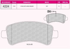 ARKA FREN BALATASI  FISLI DUCATO 14> / BOXER 14> / JUMPER 14> KABLOLU