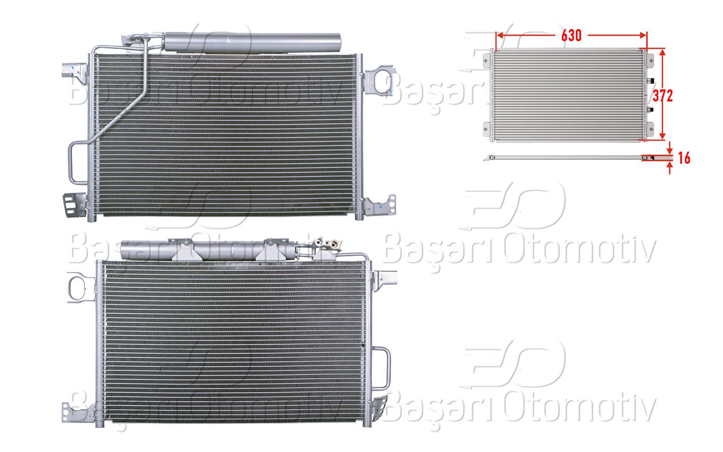 KLIMA RADYATORU 630X372X16 | MERCEDES-BENZ 203 C180 C200 KOMP. C200CDI C220CDI 01> | WISCO