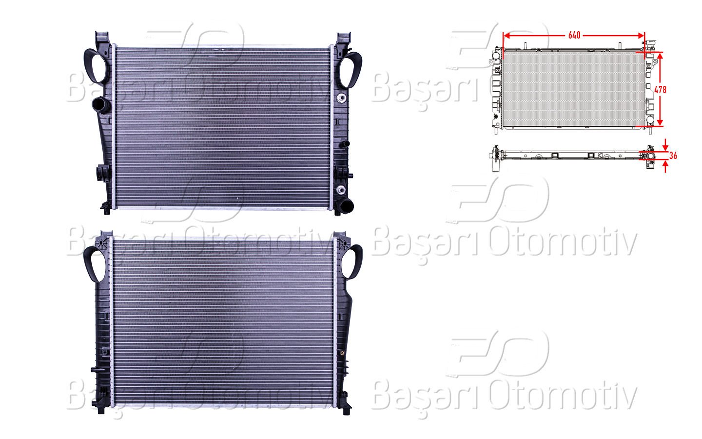 SU RADYATORU BRAZING AT 640X478X36 | MERCEDES-BENZ S SERISI (W220) 280-320-350 98-05 | WISCO