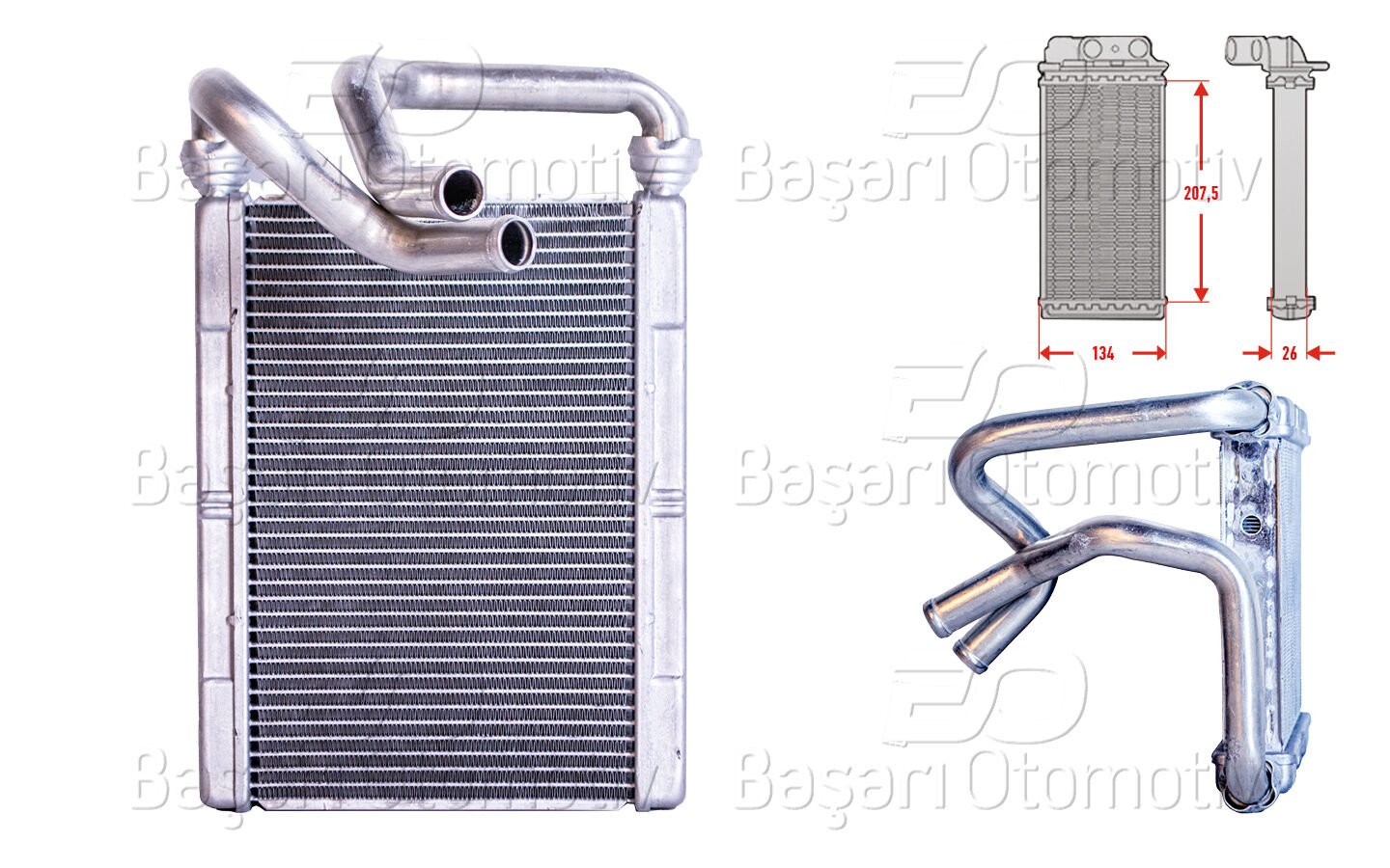 KALORIFER RADYATORU BRAZING 134X208 MM | TOYOTA YARIS 1.0 1.3 1.5 VERSO 1.3 1.4 1.5 NCP21 1999> | WISCO