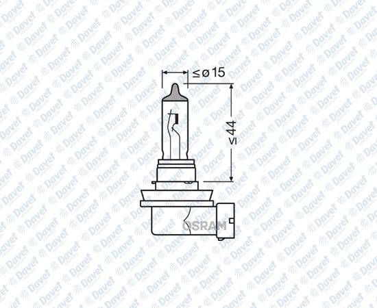 AMPUL 12V H11 55W FAR VE SIS PLASTIK SOKETLI TEK FLAMANLI HALOJEN   ####