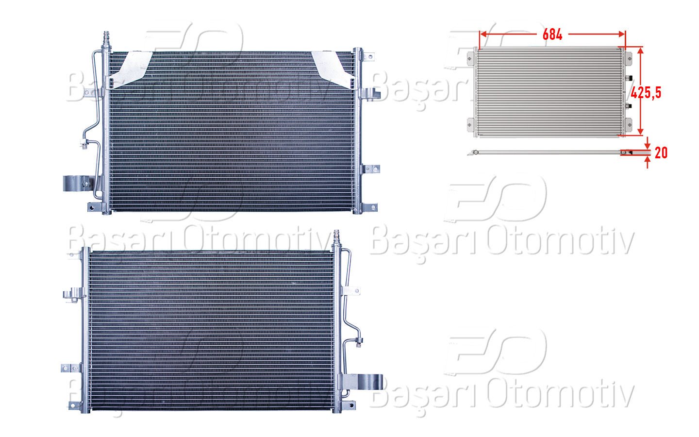 KLIMA RADYATORU 684X425,5X20 | VOLVO S60 S80 98-10 | WISCO