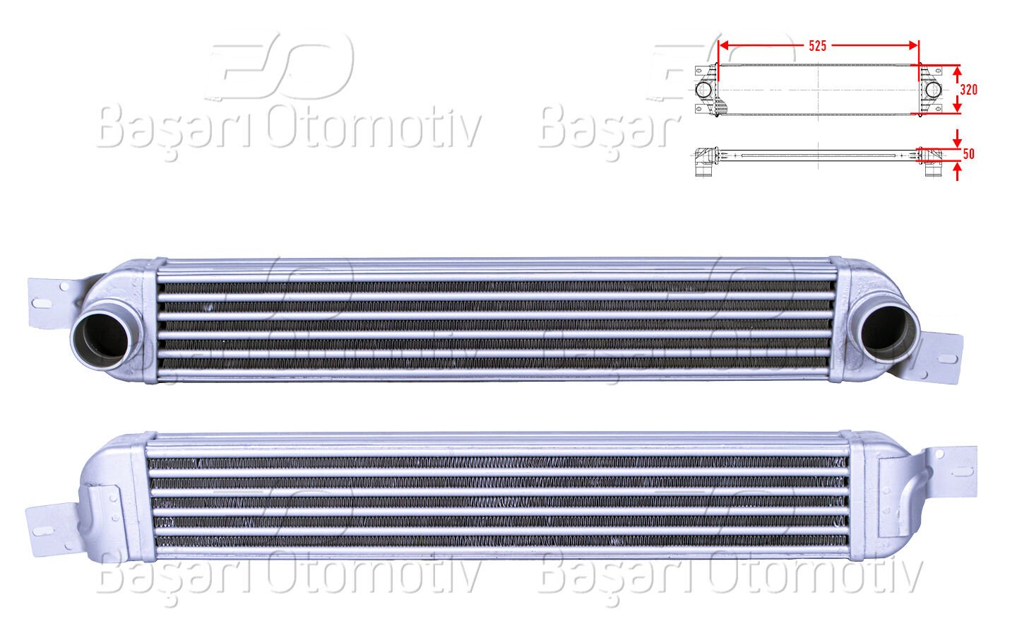 TURBO RADYATORU (INTERCOOLER) 525X320X50 | OPEL MERIVA 1.3 CDTI 1.7 CDTI 03 > | WISCO