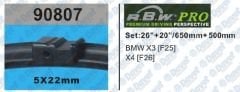 SILECEK SUPURGESI 650MM+500MM MUZ TIP APARATLI BMW X3 F25 10- X4 F26 14-   ####