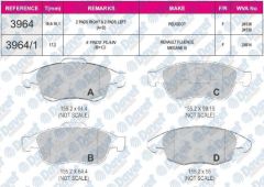 FREN BALATASI ON WVA 24538  PARTNER 1.4I 1.6 16V  TEPE PICASSO 1.6 16V  C4 PICASSO 1.6HDI 110  2008->