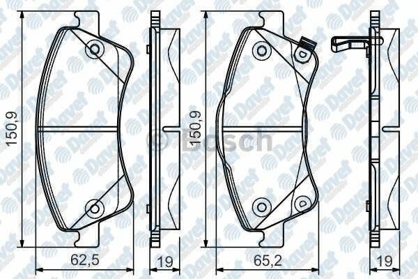 FREN BALATASI ON  0986TB3086 TOYOTA AURIS AVENSIS T27 1.6 1.6 2.0 2.0D 2.2D 02.2009-  COROLLA E11 1.4 D-4D E12 1.4D 10.2006-