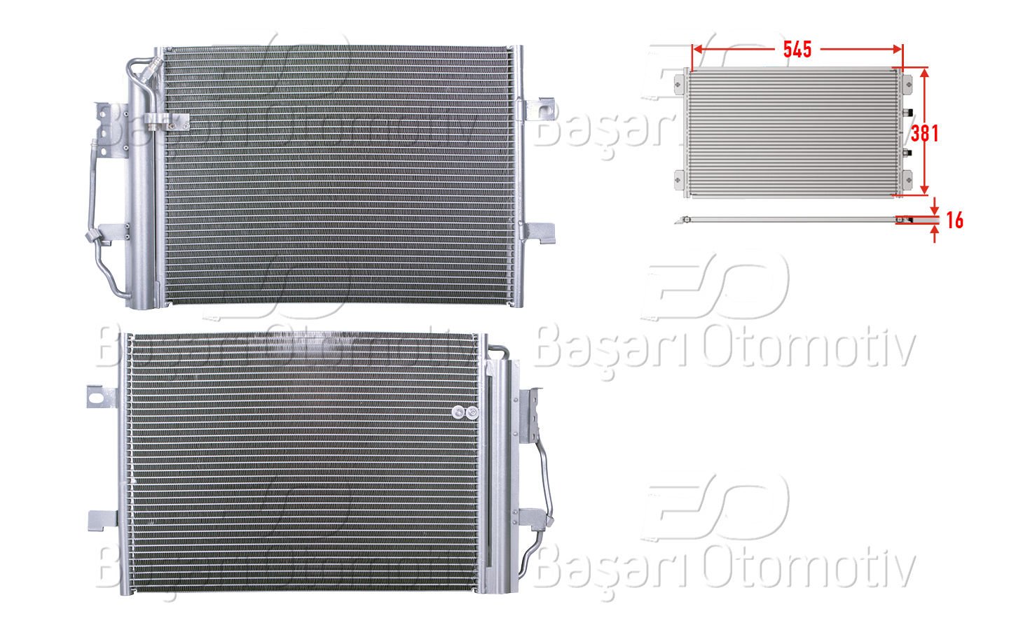 KLIMA RADYATORU 545X381X16 | MERCEDES-BENZ A SERISI W168. VANEO 97-08 | WISCO