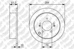 FREN DISKI ARKA 284mm TUCSON 04>10 SPORTAGE 04>10 X35 11>12 SANTAFE 00>05