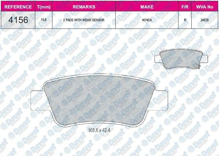 FREN BALATASI ARKA WVA 24635 HONDA CR-V III 2.0 I-VTEC 2.2I CTDI  01/2007->