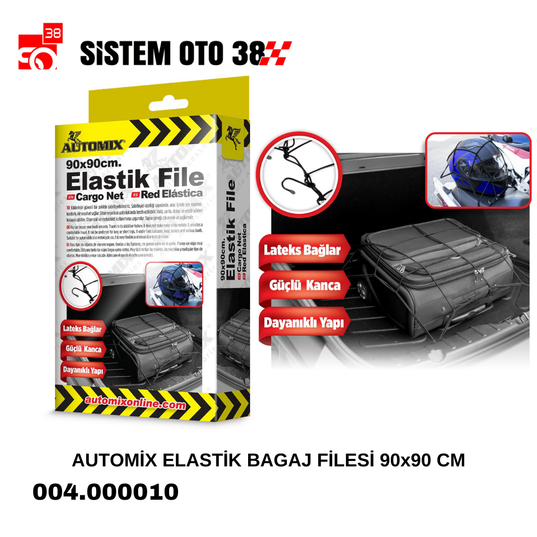 AUTOMİX ELASTİK BAGAJ FİLESİ 90x90 CM |  | ARAÇ İÇİ AKSESUARLAR