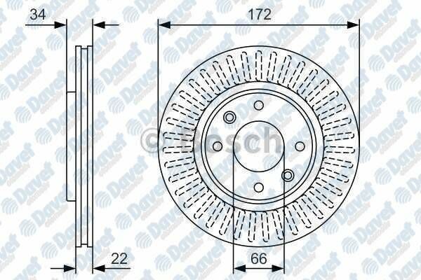 FREN DISKI ON HAVALI 0986478618 266mm PARTNER Y.M P206 P207 P307 BERLINGO C2