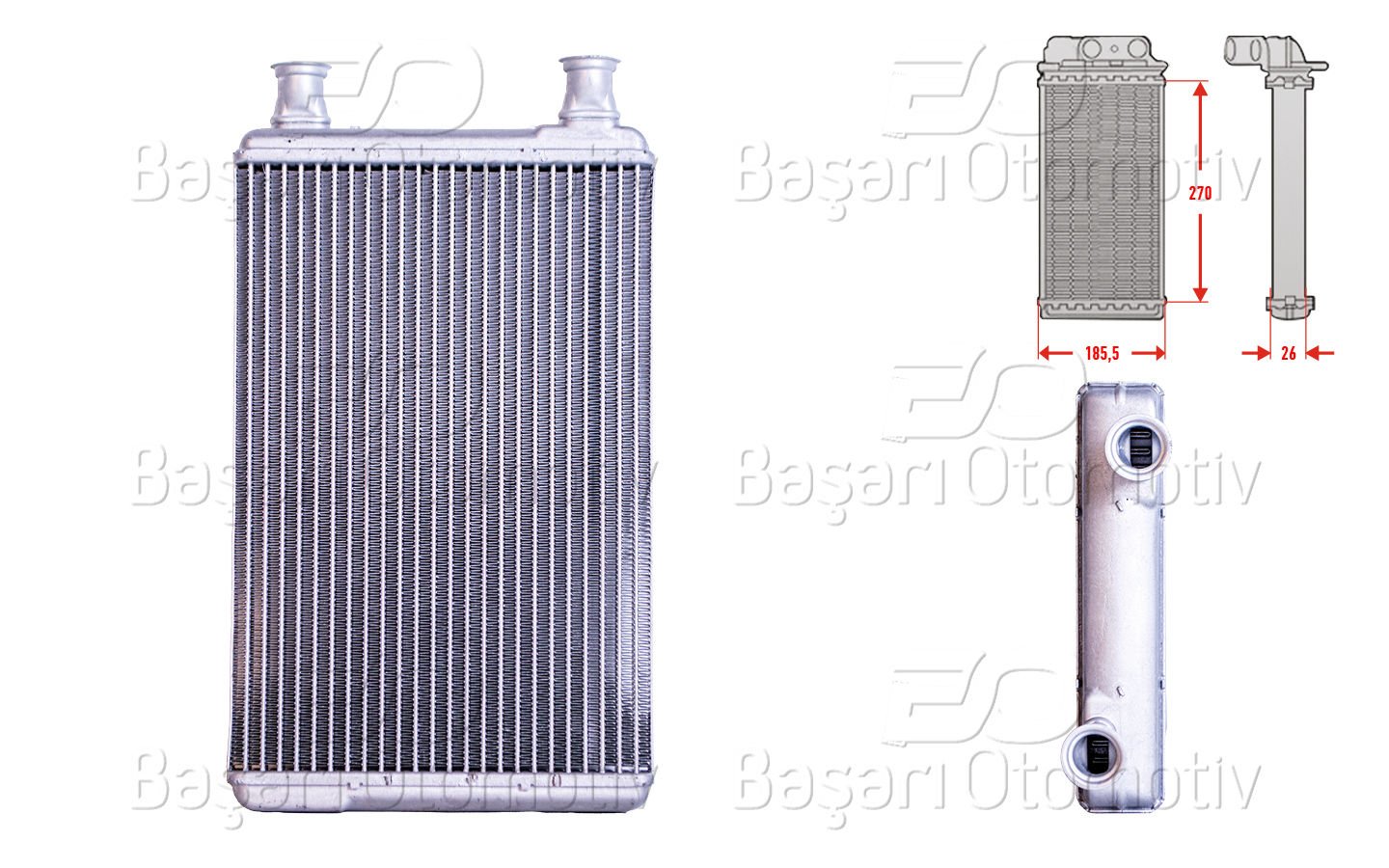 KALORIFER RADYATORU BRAZING 270X186 MM | MERCEDES-BENZ S-SERISI (W221) S 350 CDI 09-13 S500 05-13 S63 AMG 05-13 S-SERISI Coupe (C216) CL 500 4-matic 08-13 CL 63 AMG 06-13 | WISCO