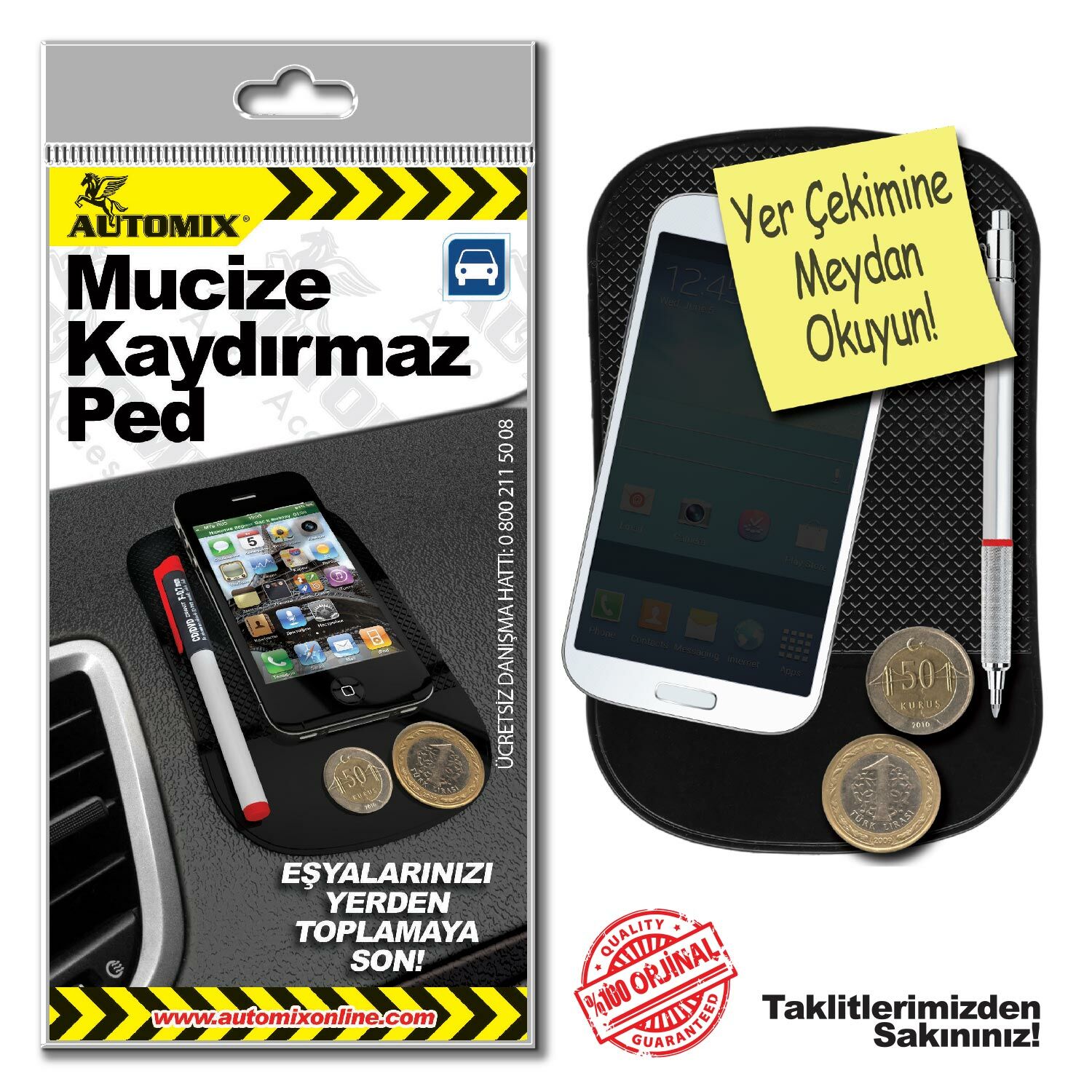 AUTOMİX MUCİZE KAYDIRMAZ PED SİYAH |  | ARAÇ İÇİ AKSESUARLAR