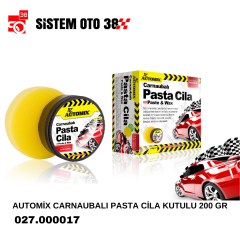 AUTOMİX CARNAUBALI PASTA CİLA KUTULU 200 GR |  | KOZMETİK GRUBU