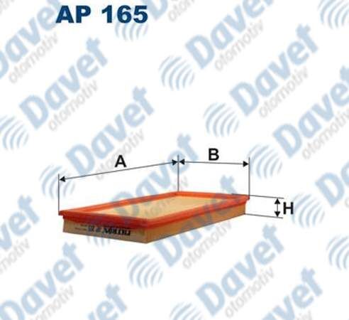 HAVA FILTRESI CARISMA 1600 / VOLVO S40 99-03 / V40 99-04 169X343X35