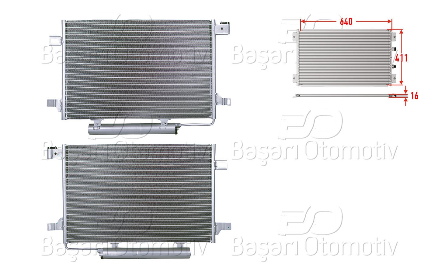 KLIMA RADYATORU 640X411X16 | MERCEDES-BENZ A SERISI W169 04> | WISCO