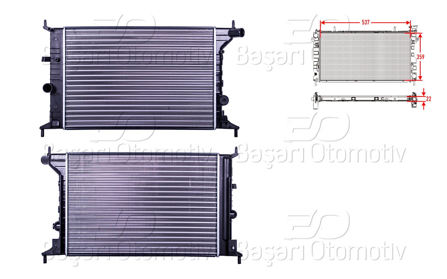 SU RADYATORU MEKANIK MT 537X359X22 | OPEL VECTRA B 1.6 16V 1.8 16V 2.0 16V MEKA | AUTOLUX