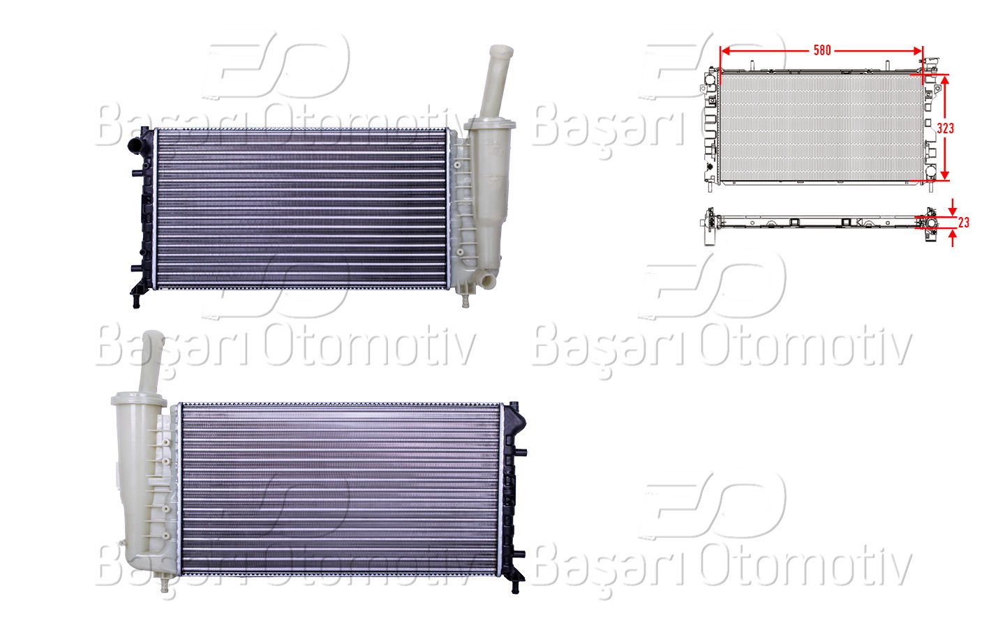 SU RADYATORU MEKANIK MT 580X323X23 | FIAT IDEA 1.2 16V PUNTO 1.2 16V 99 > | AUTOLUX
