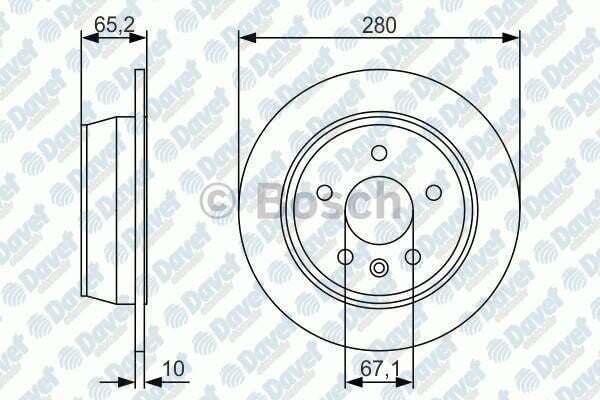 FREN DISKI ARKA 280MM MB V SERISI V230 V280 VITO 638 96->