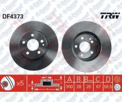 ON FREN DISKI AYNASI VITO W639 109 CDI 2.2 111 - 115 - 119 - 122 03> VIANO 3.2 - 2.2 CDI 4> HAVALANDIRMALI Ø:300mm ---Y:58.6mm ---K:28mm