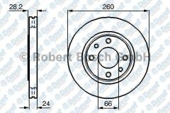 FREN DISKI ON HAVALI 260MM P406 95->   ####