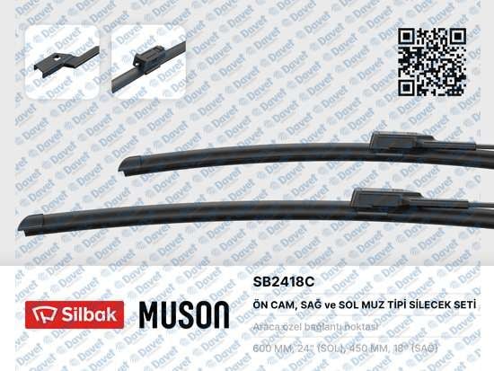 SILECEK SUPURGESI TK 600/450MM MUZ TIPI VW KIA HYUNDAI FIAT SKODA ALFA ROMEO LANCIA CHRYSLER PEUGE