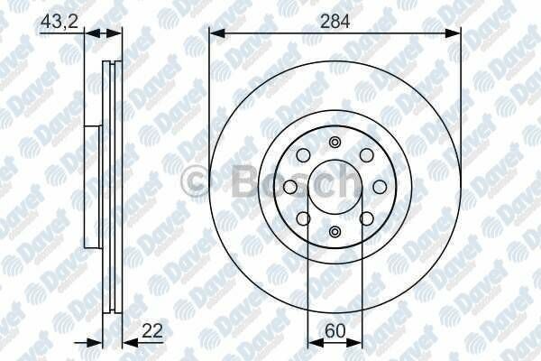 FREN DISKI ON HAVALI 280MM PUNTO 09-> GRANDE PUNTO 05-> PUNTO EVO 08-12 CORSA D 06-> CORSA E 14->
