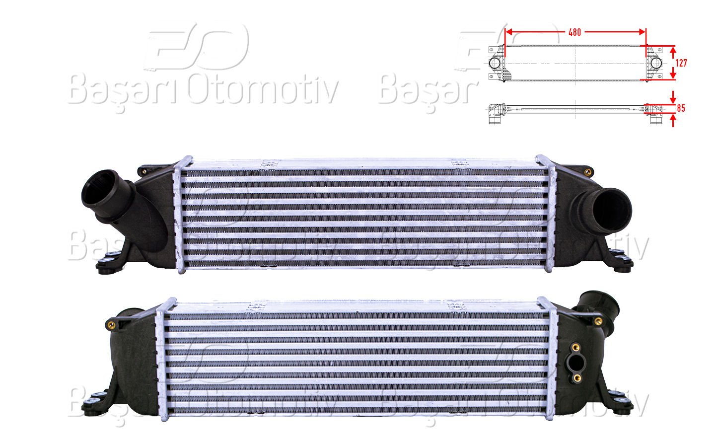 TURBO RADYATORU (INTERCOOLER) 480X127X85 | HYUNDAI H-1 (TQ) 2.5 CRDi 07> | WISCO