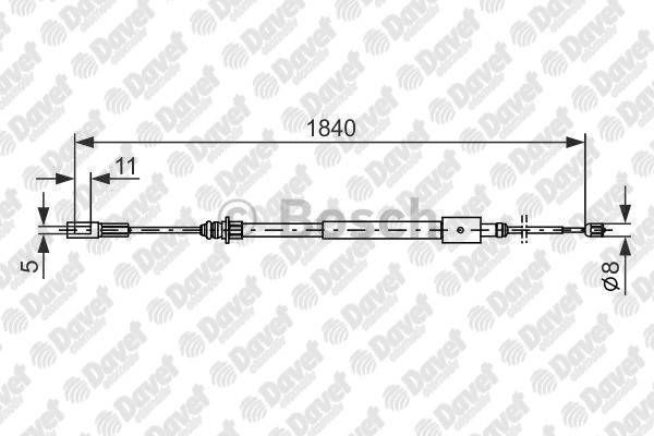 FREN TELI 1840 MM CITROEN C5 00-