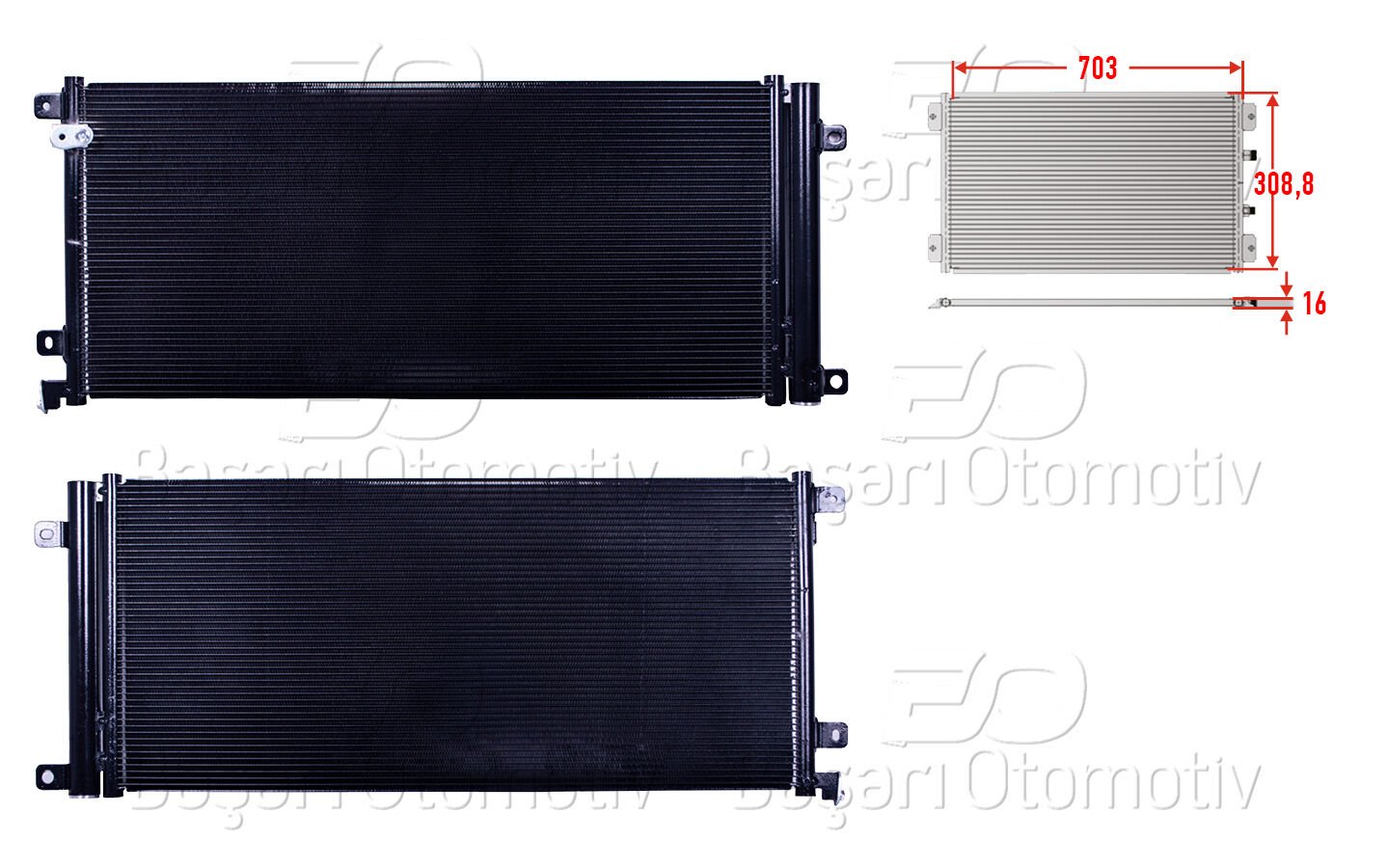 KLIMA RADYATORU 703X308,8X16 | HONDA CIVIC X 1.0 1.5 16 > | WISCO