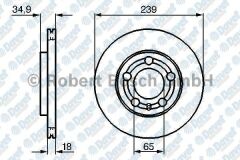 FREN DISKI ON HAVALI 239mm FOX 03-> POLO 02-09 FABIA 99->