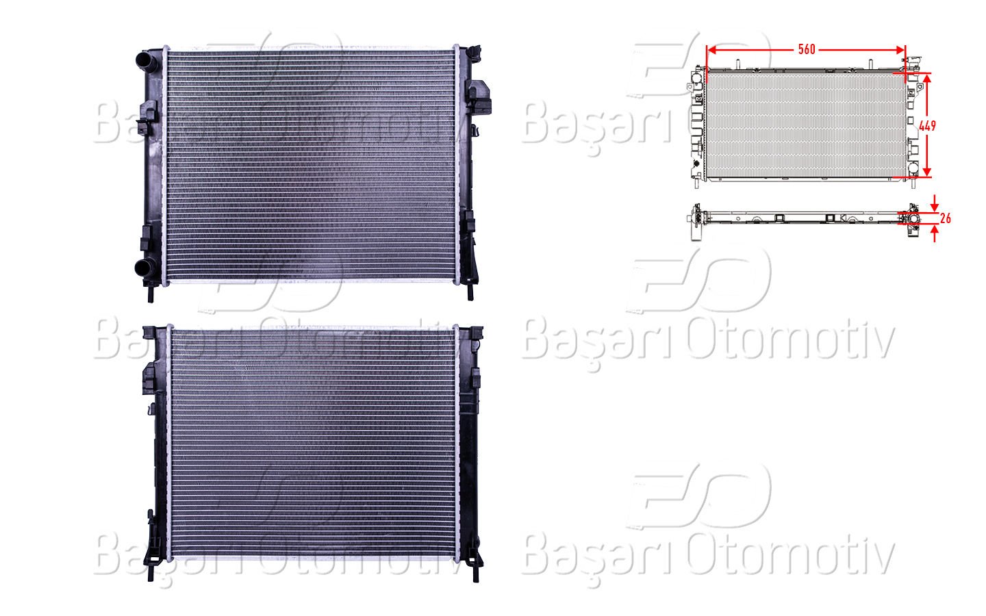 SU RADYATORU BRAZING MT 560X449X26 | RENAULT TRAFIC. OPEL VIVARO 01-06 | WISCO