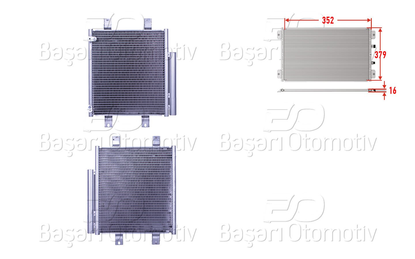 KLIMA RADYATORU 352X379X16 | DAIHATSU SIRION 1.0 1.3 1.5 05 > | WISCO