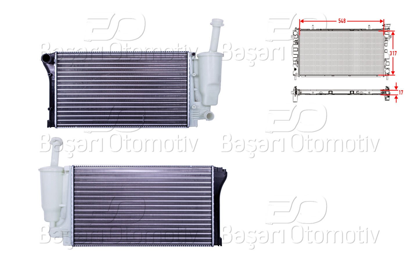 SU RADYATORU MEKANIK MT 548X317X17 | FIAT PANDA 1.1 1.2 4X4 1.2 LPG 03 > | AUTOLUX