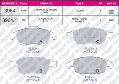 FREN BALATASI ON WVA 24538  PARTNER 1.4I 1.6 16V  TEPE PICASSO 1.6 16V  C4 PICASSO 1.6HDI 110  2008->